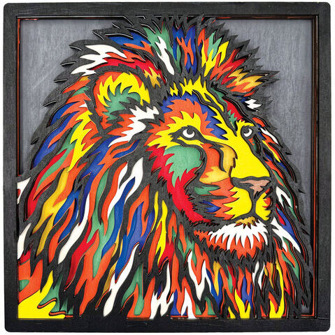 Wood-Art "Löwe", 25 x 25 cm