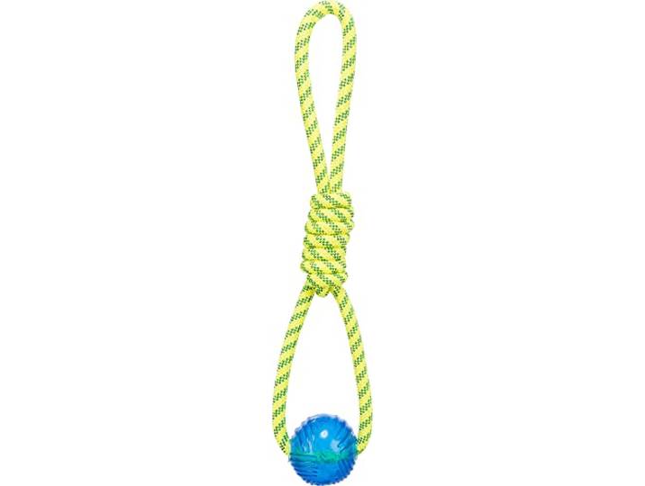 TRIXIE Speeltouw met bal voor honden, polyester/TPR, Ø 6 × 40 cm - 33662