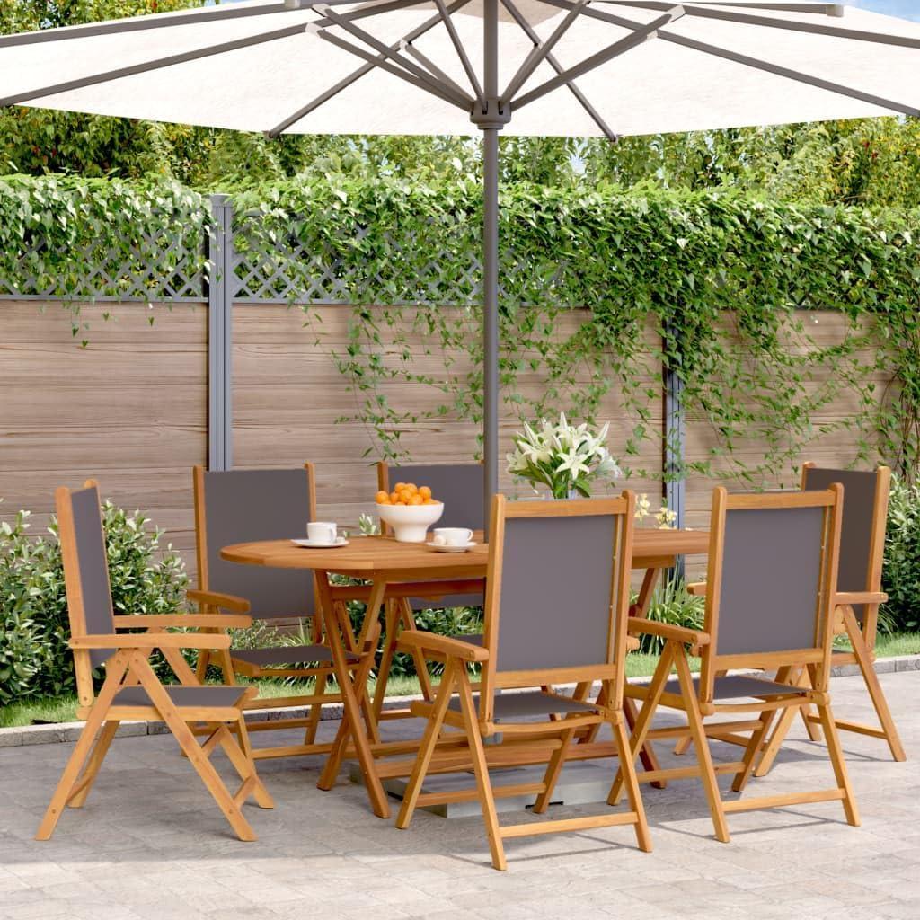 Gartenstuhl Verstellbar 6 STK. Anthrazit Stoff und Massivholz,Möbel,Gartenmöbel,Gartensitzmöbel,Gartenstühle,45.6KG,3214542