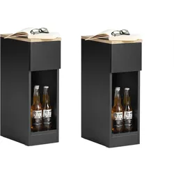 NACHTTISCH 2er Set, Schwarz, 20x60x35cm