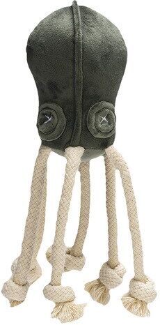 Designed by Lotte Juguete para perros pulpo Aisha terciopelo.  (15 cm) Verde