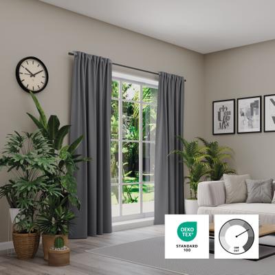 Verdunkelungsvorhang NEUTEX FOR YOU "INSULA", grau (dunkelgrau), Gardinen, 240cm, Multifunktionsband, 140cm, Polyester, Uni-Dimout für starke Verdunklung, nach Maß, B:140cm H:240cm
