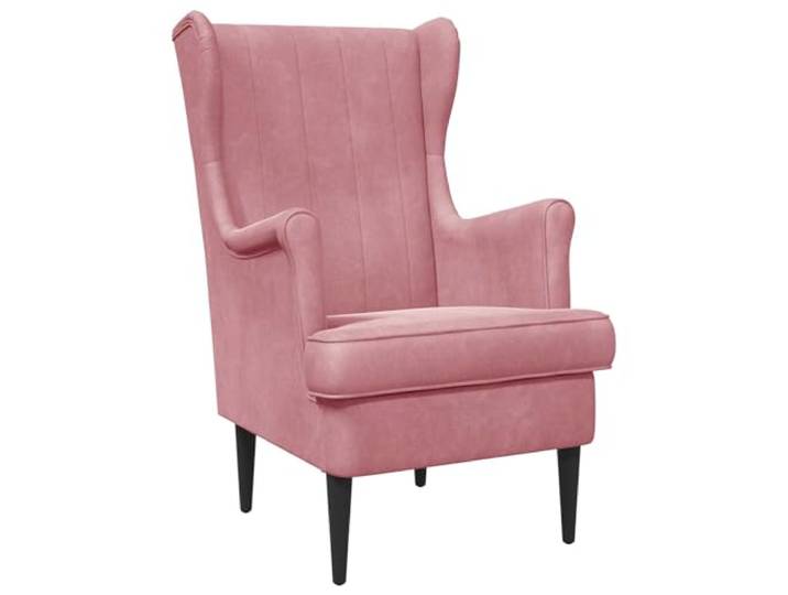 Rosa Velours Sessel mit Kissen, Metallrahmen und Holz Ingenieurwesen Samt Polsterung, Wechselkissen, stabile Konstruktion, einfache Montage, moderne Optik