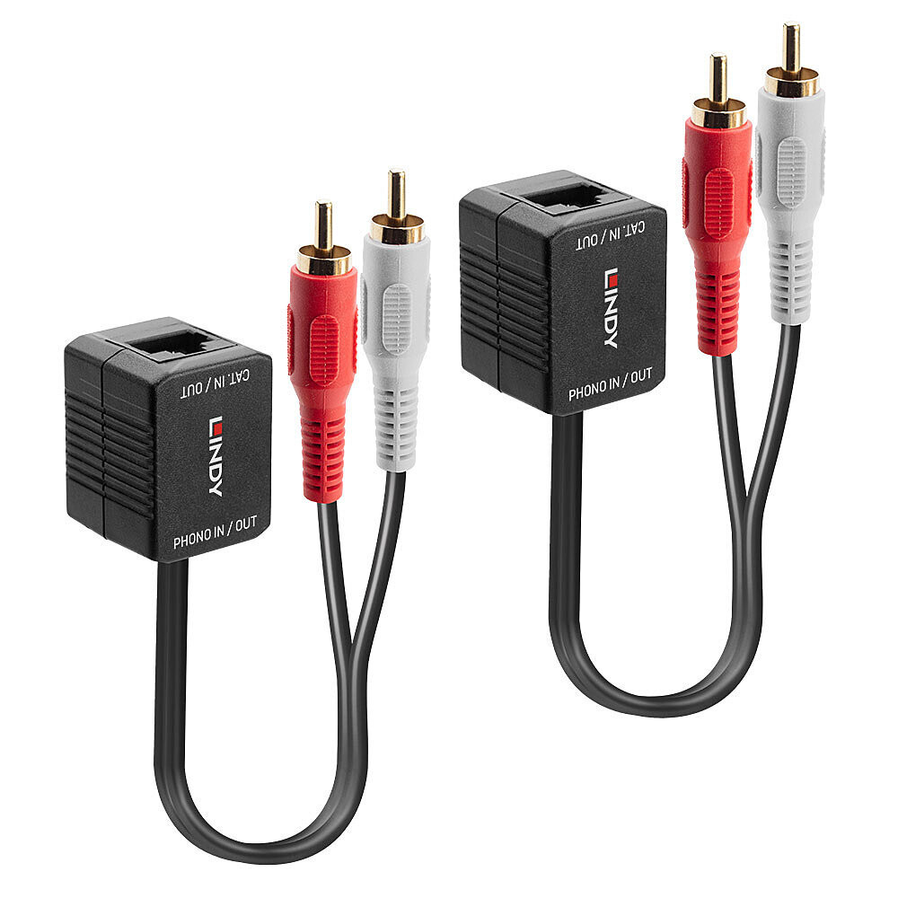 Lindy 70460 Stereo Audio Extender Cat6 100m Analoog Stereo Extender Passief