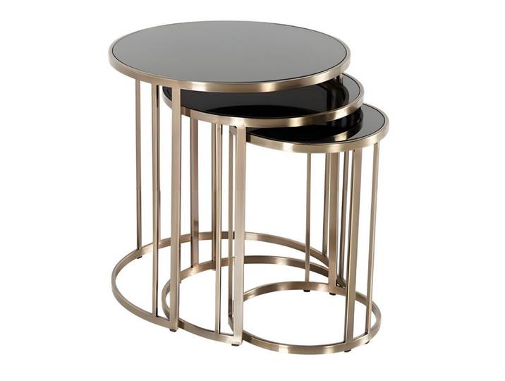 Xlmoebel Satztisch Grauer Metall-Beistelltisch von XLMOEBEL, modern und funktional (3-St., Grauer Metall-Beistelltisch), Made in Europa