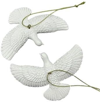 Uplifted Goods Friendship Doves Resin Christmas Ornament 2pcs White Dove
