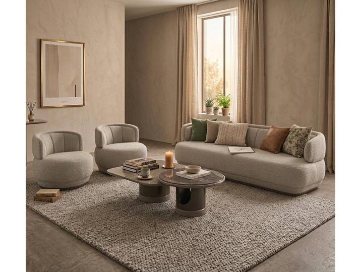 Xlmoebel Polstergarnitur Wohnzimmer Set 3-Sitzer Couchtisch-Set Moderner Stil Komfortabel Edel, (5-tlg., 5-tlg)
