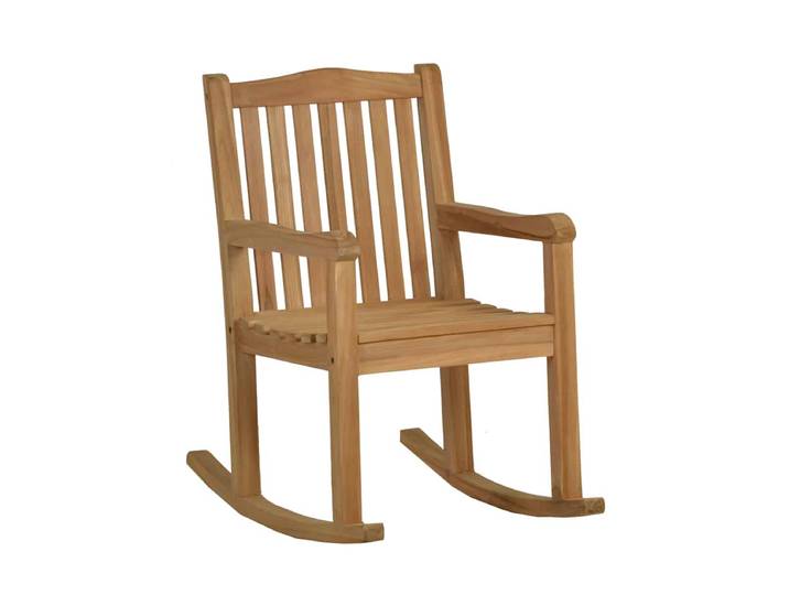 MiaMöbel Teak Schaukelstuhl Massivholz Teak Modern