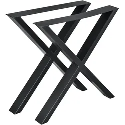 Tischgestell Greith 2er-Set X-Form Schwarz 69x72 cm [en.casa]
