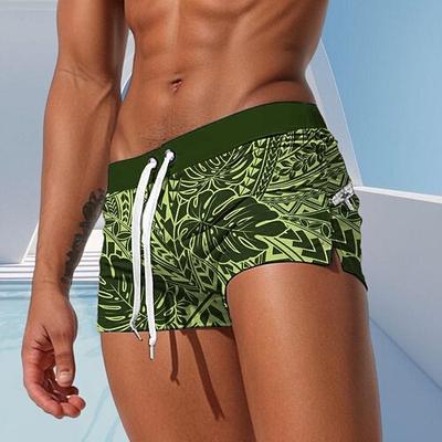 Herren Pflanzen Tropische Pflanzen Badehosen Badeshorts Boardshorts Mittlere Taille Mode Hawaiianisch Designer Surfen Ferien Strand Kordelzug Tasche Elastischer Bund Designer Bekleidung