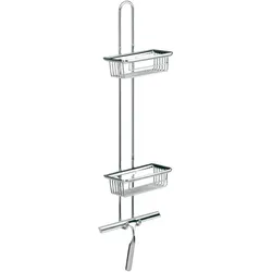 emco system 2 Wandetagère, zwei tiefe Körbe, Duschwischer, chrom, 356600108