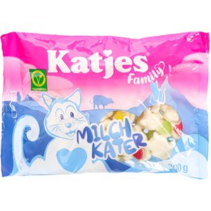 Katjes Schaumzucker Familiy Milchkater, mit Fruchtgummi, glutenfrei, im Beutel, 300 g