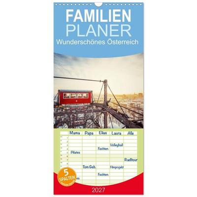 Familienplaner 2027 - Wunderschönes Österreich mit 5 Spalten (Wandkalender, 21 x 45 cm) CALVENDO