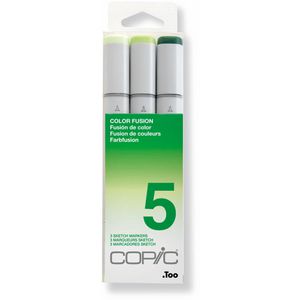 COPIC Layoutmarker Sketch Set Color Fusion 5, Grüntöne, 3 Stück