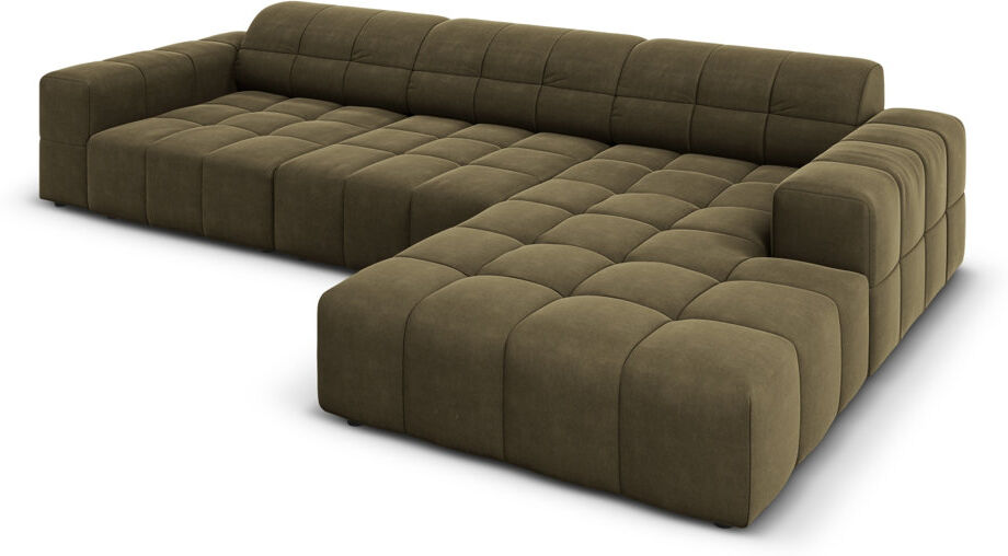 Micadoni Home Chicago 4 Seater Corner Sofa Green 70cm H X 166cm W X 284cm D