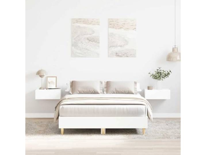 YUTAASU Bettgestell ohne Matratze Weiß 135x190 cm Holzwerkstoff Stabil, Lattenrost inklusive, feuchtigkeitsbeständig, für Schlafzimmer