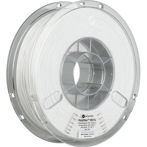 Polymaker PB02002 PolyMAX Tough Filament PETG hohe Steifigkeit, hitzebeständig, schlagfest 1.75mm 750g Weiß 1St.
