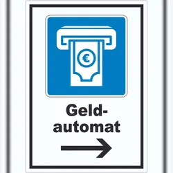 HB-Druck Geldautomat Pfeil rechts Aufkleber A0 (841x1189mm)