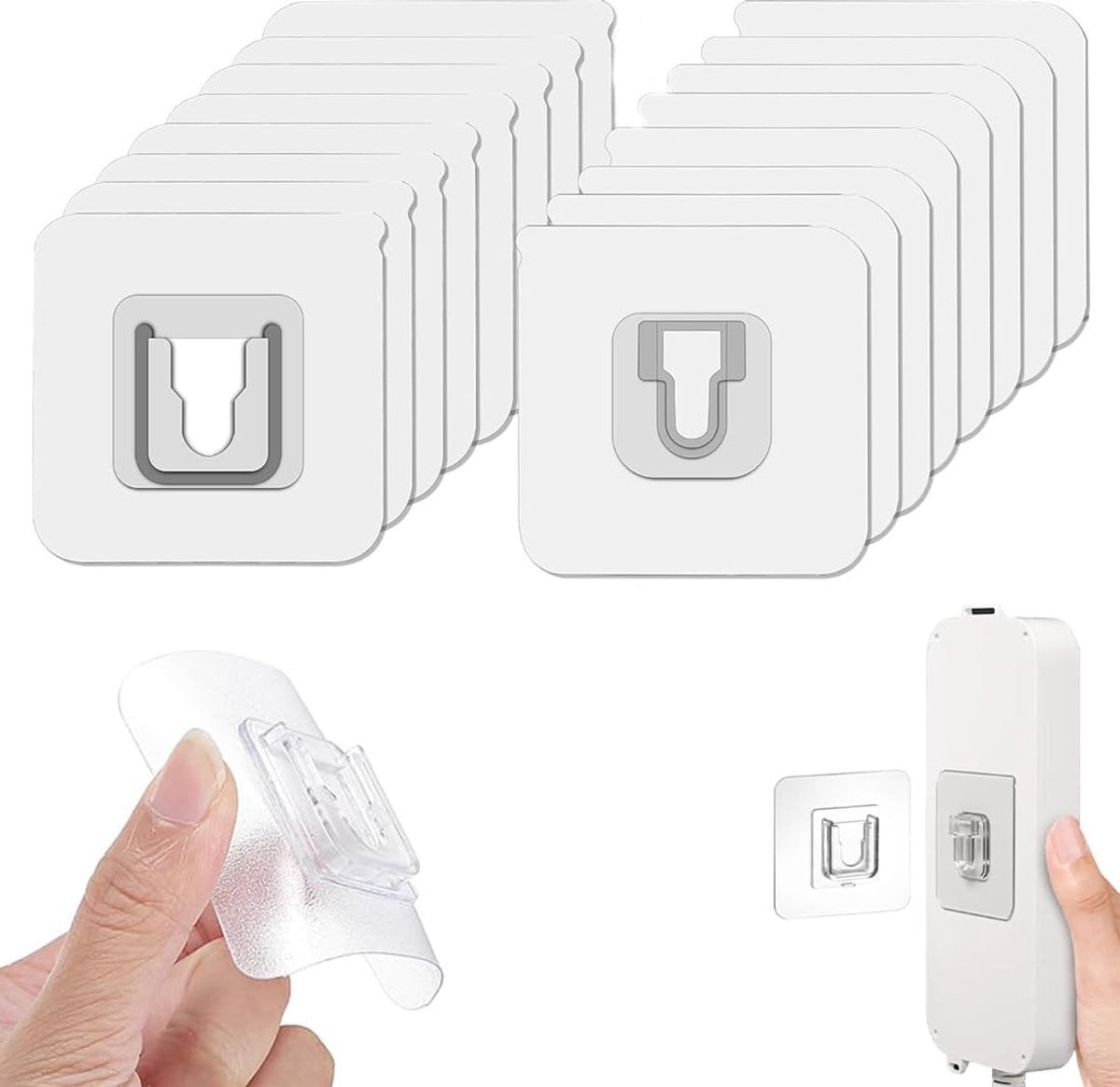 Dailygoods Zelfklevende Wandhaken - Dubbelzijdige Haken - Waterdicht - Transparant - 8 Paar