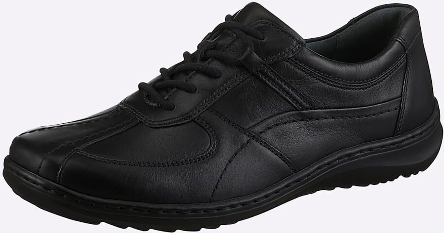 Schnürschuh WALDLÄUFER, Herren, Gr. 9, schwarz, Glattleder, Rindsleder, Basic, Schuhe Schnürschuh schwarz 9
