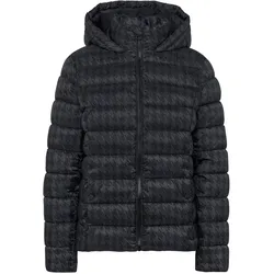 Tchibo - Bedruckte Steppjacke mit Kapuze - Damen - Gr. 36 - schwarz/print