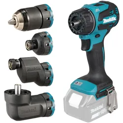 Makita Akku-Bohrschrauber mit Wechselkopfsystem inklusive 4-Kopfaufnahmen LXT 18V - DDF491RTJ