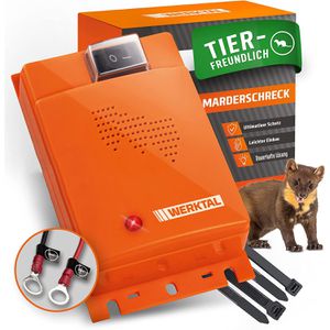WERKTAL Marderschreck Auto, Autobatterie 12V, Ultraschall & Licht