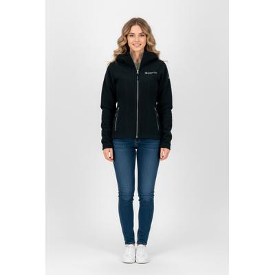 Kapuzenfleecejacke DEPROC ACTIVE "GLORY MAY II", Damen, Gr. 36 (S), anthrazit, Fleece, 100% Polyester, figurbetont hüftbedeckend, gerader Abschluss, Jacken, mit 2-Wege-Reißverschluss