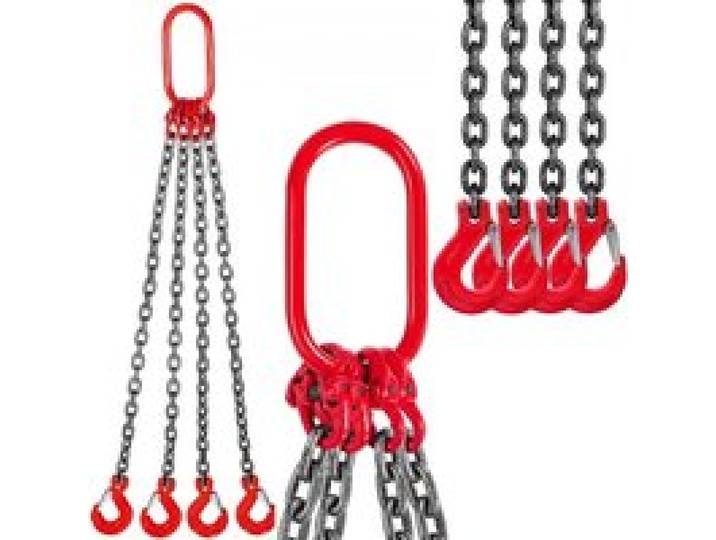 VEVOR Chaîne de Levage de Poids à 4 Pieds élingue en Acier Allié 1 m Diamètre Chaîne 8 mm Capacité Charge 4 T élingue de Chariot élévateur Chaîne, Exploitation Minière des Ports de Construction G80