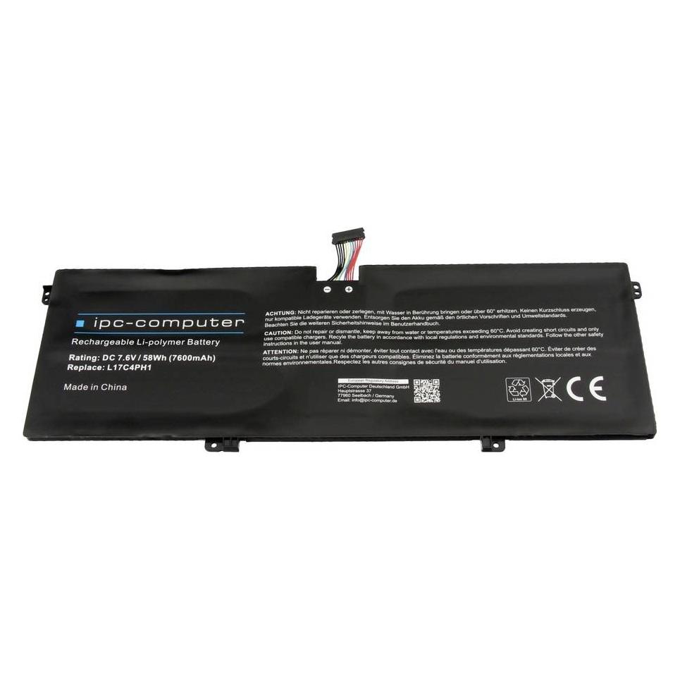 IPC Akku 58Wh für Lenovo Yoga C930-13IKB (7600 mAh) (L17C4PH1 REPLACE)