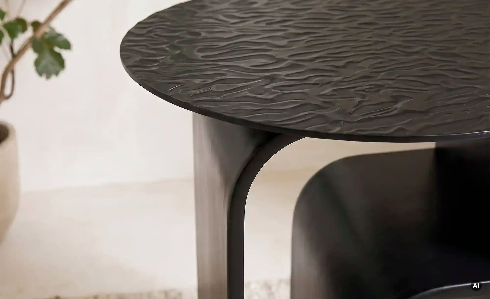 Höffner Selection Beistelltisch  Adora ¦ schwarz ¦ Maße (cm): H: 54,5  Ø: 45