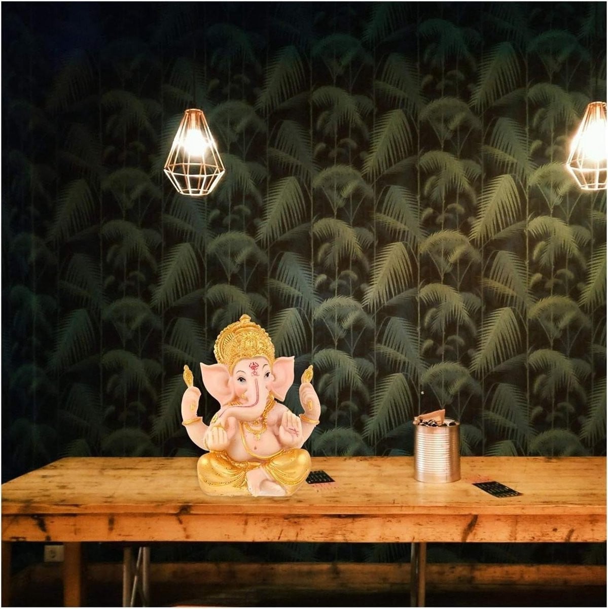 Goudkleurig Olifant God Beeldje - Feng Shui Ornament voor Huisdecoratie - H 105 x B 14 cm