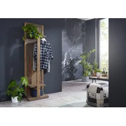 Wandgarderobe Sheesham 55x35x200  grau geölt NATURE GREY #002