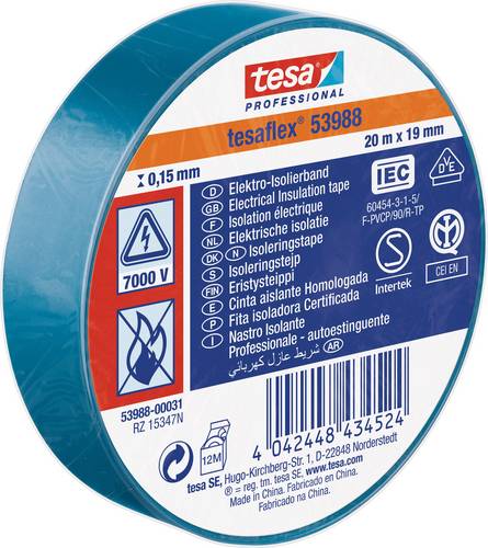 Tesa 53988-00031-00 Isolierband tesa Professional Blau (L x B) 20m x 19mm