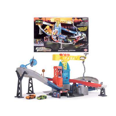 Autorennbahn DICKIE TOYS "Fast & Furious Wrecking Ball Rampage", bunt, Autorennbahnen, KinderB:57,5cm H:13,5cm T:37,5cm, Kunststoff, mit Licht und Sound, B:57,5cm H:13,5cm T:37,5cm