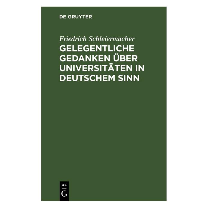 De Gruyter Schleiermacher:Gelegentliche Gedanken ü (67775498)