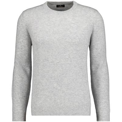 Rundhalspullover RAGMAN, Herren, Gr. 50, hellgrau, Strick, 90% Wolle 10% Baumwolle, Rundhals, Pullover Rundhalspullover