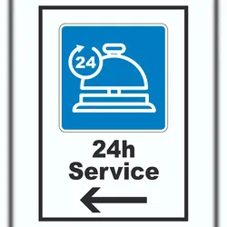 HB-Druck 24H Service Schild mit Pfeil links A2 (420x594mm)