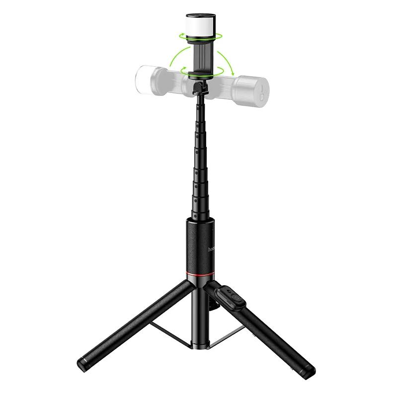 Hoco Auto holder Selfie stick tripod with remote control + LED light K34 black (70383032)