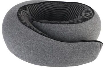 Healfit Counter Travel Neck Pillow Memory Foam, Soft U shaped Snail Pillow, Portable Neck Support For Nap & Noon Break Sleep grey