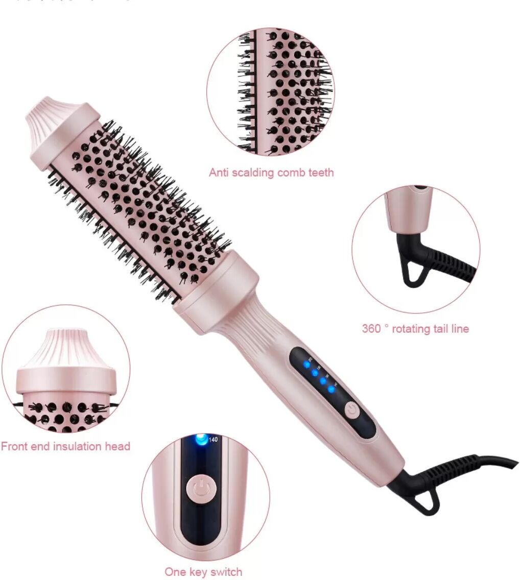 INF Pink Turmalin Keramik-Lockenstab EU-Stecker - 38mm, 4 Heizstufen, Nass & Trocken, 60W