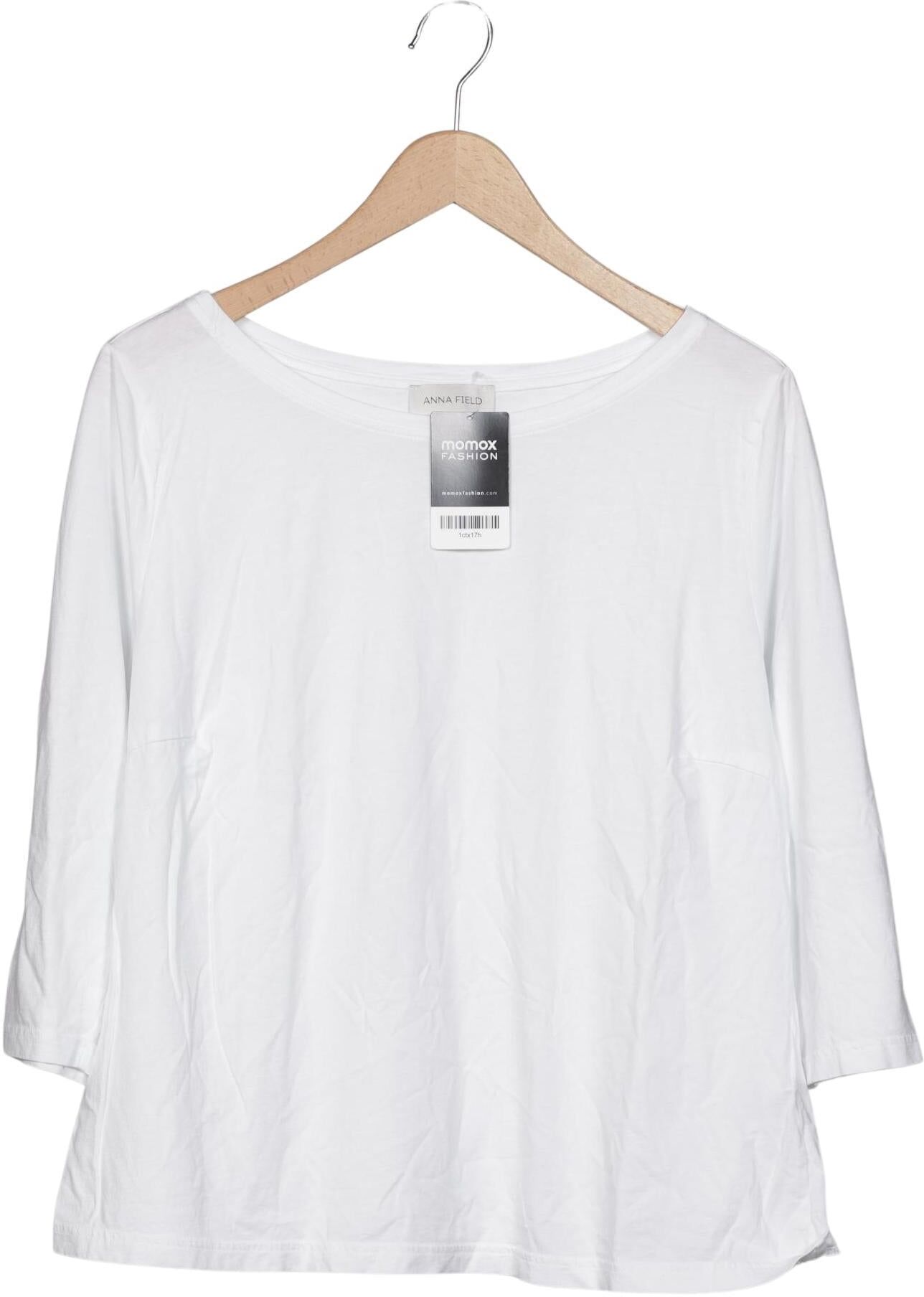 Anna Field Damen Langarmshirt, Weiß, Gr. 3Xl, Modal / Baumwolle - Second Hand