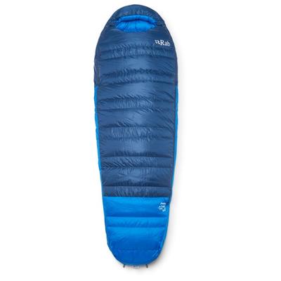 Rab - Ascent -12C / 10F - Daunenschlafsack Gr Long - Body Size: 200 cm Zip: Left Blau