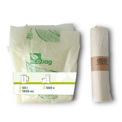 BIOZOYG Müllbeutel 500 Stück 70x70 cm, 55l transparent - Umweltfreundliche Müllsäcke (PLA) Biokunststoff biologisch abbaubar, nachhaltige Entsorgung