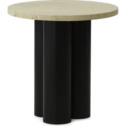 Dit Travertine Light Tischchen auf braunen Beinen