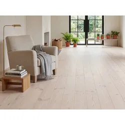 KAHRS Massivholzdielen, Seekiefer, 21x176 mm, Natur, weiß naturgeölt, gebürstet rundum Nut & Feder, mit Microfase