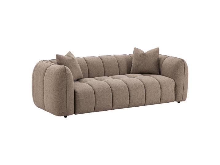 Sofa Hogan 3-Sitzer Mocca Chunky – schwer entflammbar, Steppnähte