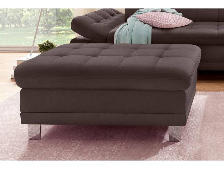 Polsterhocker SIT & MORE Limit , braun, B:102cm H:46cm T:68cm, Struktur (100% Polyester);Kunstleder SOFTLUX;Luxus-Microfaser ALTARA NUBUCK (100% Polyester), Hocker, Polsterhocker