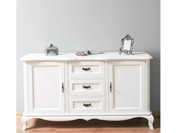 Landhaus Sideboard weiß Massivholz