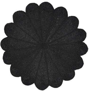 Saro Lifestyle Beaded Placemats With Flower Design (Set of 4)